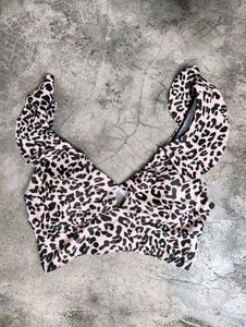 Leopard Print Bikini Top