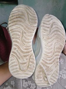 White &amp; Blue Lace-Up Sneakers