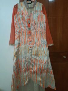 Stylish Orange and Grey Printed Kurta