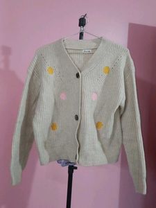 Cute Embroidered Knit Cardigan