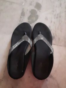 Sparkling Black Flip-Flops
