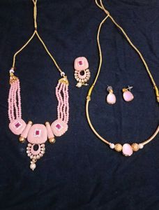 Pink Stone Jewellery Set
