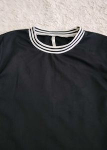 Black Striped Trim T-Shirt