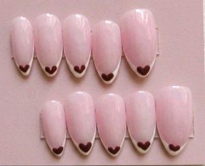 Cute Pink Heart Press-On Nails