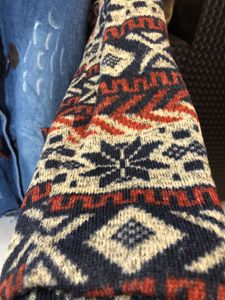 Cozy Denim Jacket with Tribal Print Sleeves