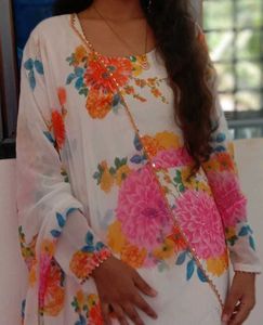 Floral Print Kurta with dupatta