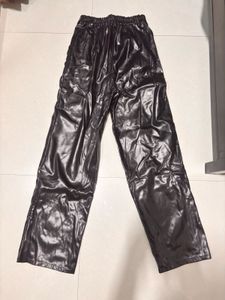Faux Leather Wide Leg Pants