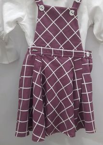 White Top And Pinafore Dress