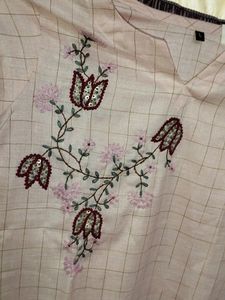 Hand Work Pure Cotton Kurti For Girls And Women's