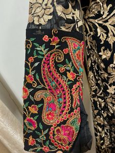 Elegant Black Kurta with Gold Embroidery