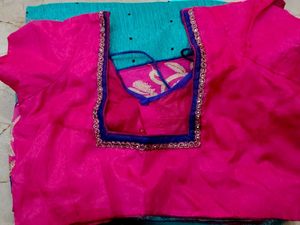 Beautiful Teal and Green Sarees with Blouse