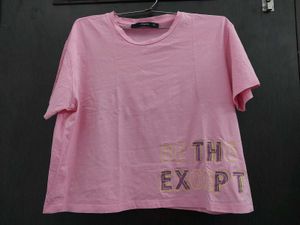 madame Pink Graphic cropped top
