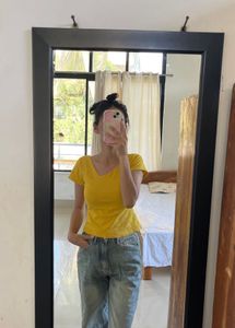Yellow V-Neck T-Shirt