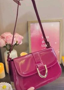 Glossy Magenta Shoulder Bag