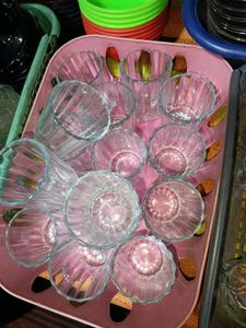 Set of 6 Glasses. (Not crystal clear)