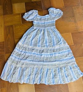 Bohemian Blue Floral Maxi Dress