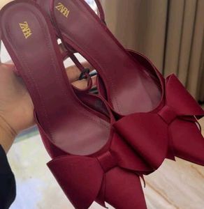 Zara Elegant Red Bow Heels