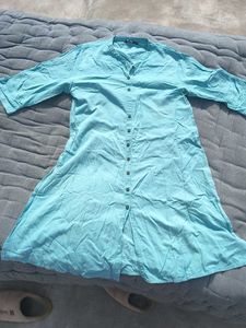 Blue Button-Down Dress