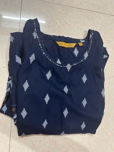 Navy blue long Kurta, backside 2nd,3rd,4th