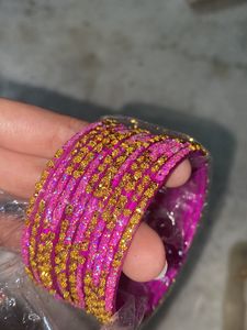 Pink Glitter Bangles