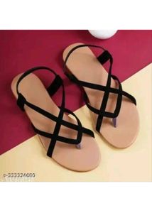 Black Strap Flat Sandals