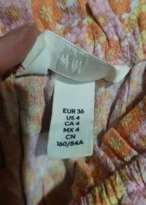 H&amp;M Slit Orange Floral Dress