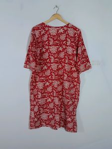 Red Printed Kurta (Women's)