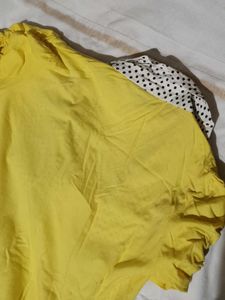 Yellow Polka Dot Collar Blazer top
