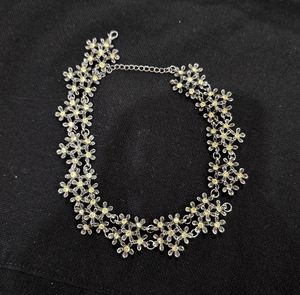 Flower Design Floral Diamond Neckpiece