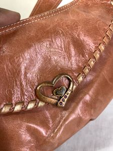 Vintage Y2K ISSAC Tan Leather Hobo Bag