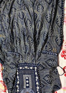 Stylish Blue Printed Kurta (XXL)