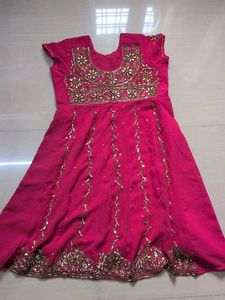 Pink Embroidered Anarkali set