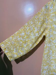 Yellow Floral Print Kurta