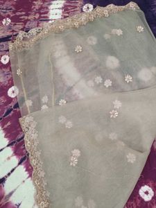 Net Un Stitched Gown