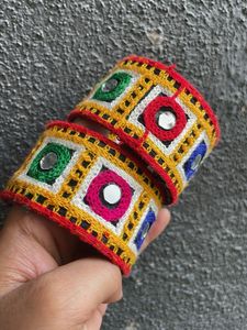 Embroidered Mirror Work Bracelets