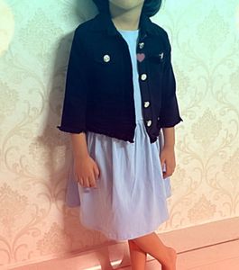 Cute Baby Girl Denim Jacket & Dress Set