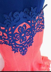 Stunning Navy Blue &amp; dark peach Gown