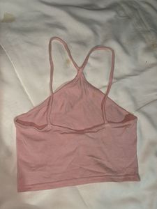 Pink Cropped Tank Top