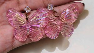 Charming Pink Butterfly Earrings