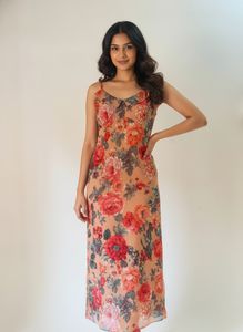 Vintage Floral Midi Dress