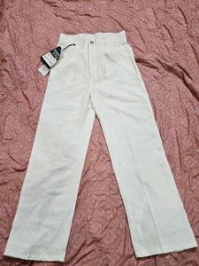 Elegant White Wide-Leg Trousers