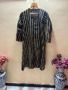 handwork Striped Black & Beige Kurta
