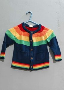 Rainbow Striped Baby Cardigan