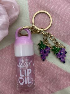 COMBOSALE Cute Scrunchie &amp; LIPGLOSSKeychain Set
