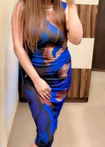 Blue Pattern Bodycon Dress