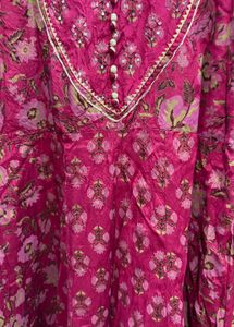 Beautiful Pink Floral Kurta Set with dupatta