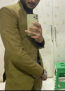 Men's Khaki two piece suit.