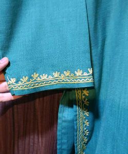Embroidered Teal Kurta