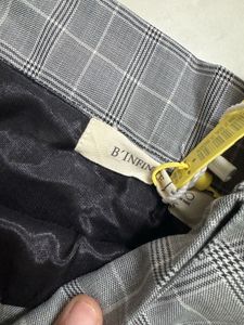 ✈️IMPORTED Plaid Asymmetrical Skirt with Belt