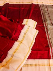 100% Pure Silk Kanjivaram in Deep Red